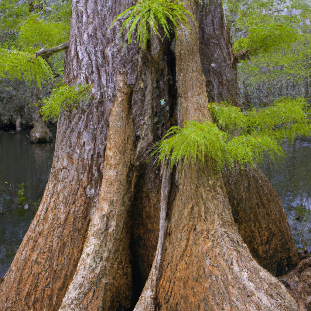 Double-trunked Bald Cypress